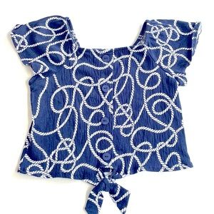 Zara Girl Blue Rope Top, Size 5